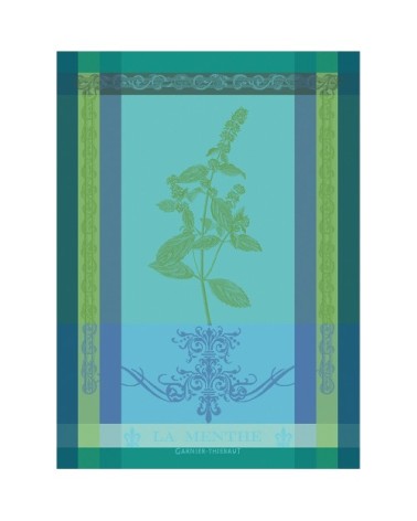 Torchon  pur coton vert 56x77