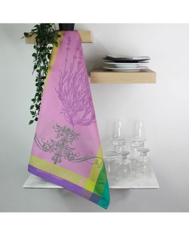 Torchon  pur coton violet 56x77