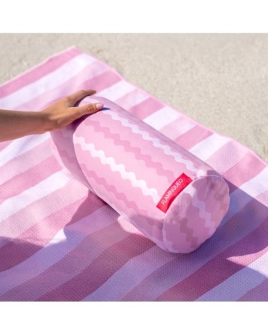 Coussin plage gonflable microfibre rose