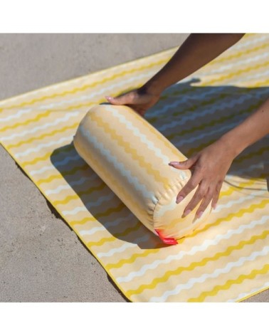 Coussin plage gonflable microfibre jaune