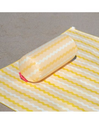 Coussin plage gonflable microfibre jaune