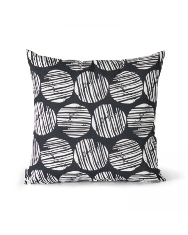 Coussin de jardin carré en polyester noir 45 x 45 x 8 cm
