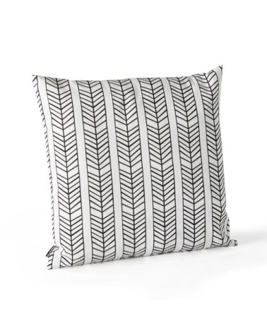 Coussin de jardin carré en polyester noir 45 x 45 x 8 cm