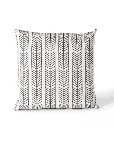 Coussin de jardin carré en polyester noir 45 x 45 x 8 cm