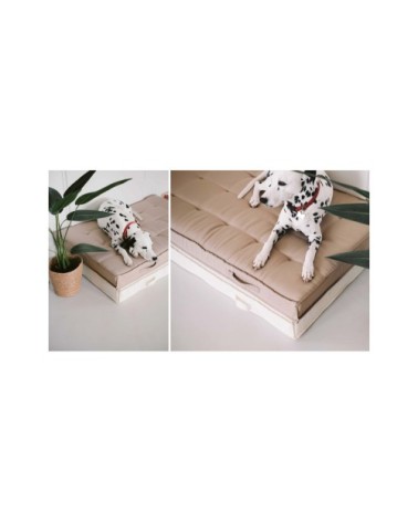 Coussin de sol matelassé en polyester gris 120x80