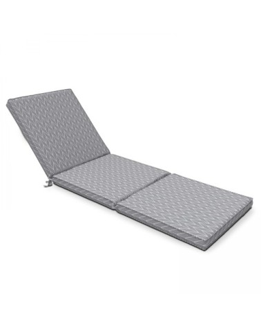 Coussin bain de soleil polyester gris 186 x 60 x 5 cm