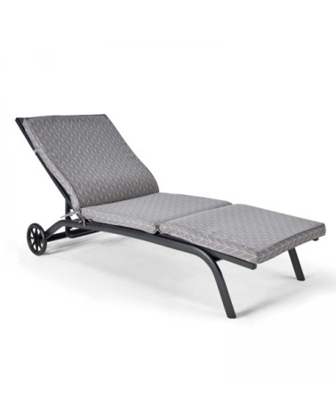 Coussin bain de soleil polyester gris 186 x 60 x 5 cm