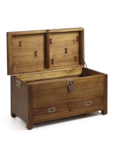 Coffre en bois marron