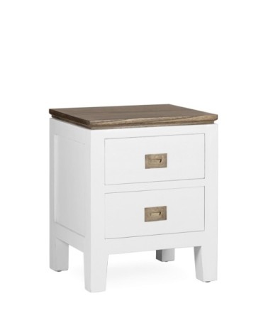 Table de chevet en bois blanc L 45 cm