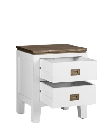 Table de chevet en bois blanc L 45 cm