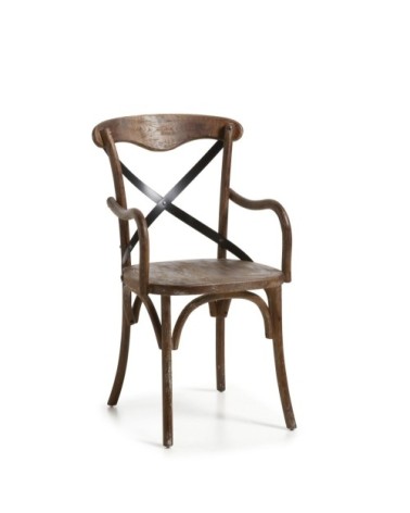 Fauteuil en croix en bois marron
