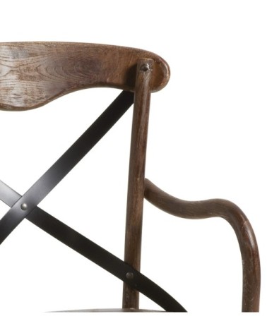 Fauteuil en croix en bois marron