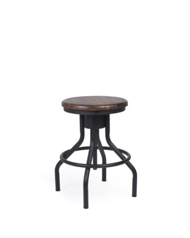Tabouret réglable en fer noir