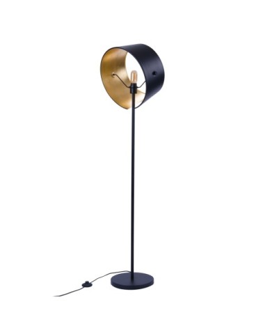 Lampadaire modulable en métal noir et doré