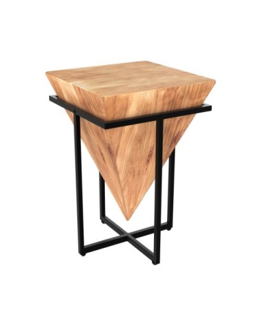 Petite sellette en bois d'acacia et métal