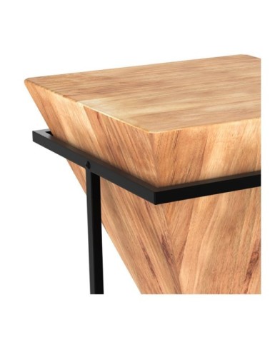 Petite sellette en bois d'acacia et métal