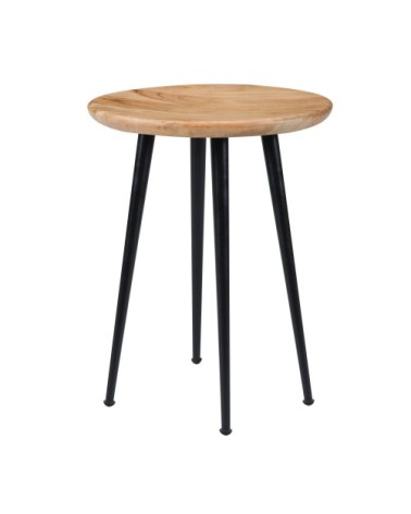 Tabouret rond en bois d'acacia