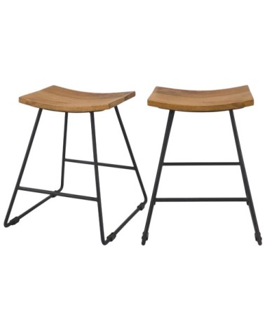 Tabouret en bois (lot de 2)