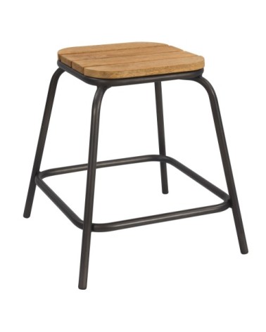 Tabouret empilable en bois à petites lattes