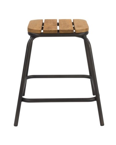 Tabouret empilable en bois à petites lattes