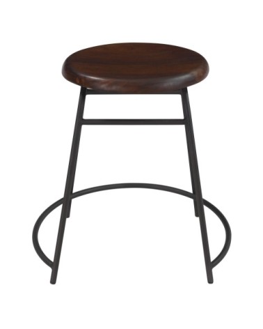 Tabouret en bois foncé (lot de 2)