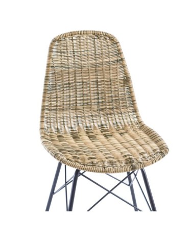 Chaise en résine tressée marron (lot de 2)