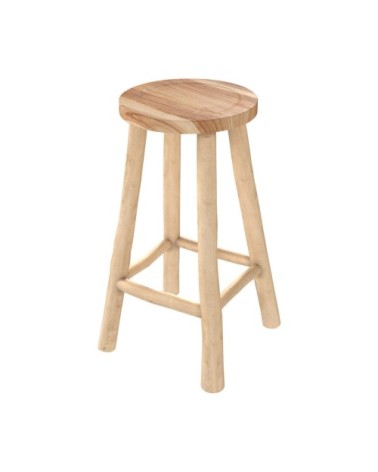 Tabouret de bar mi-hauteur 67 cm en teck