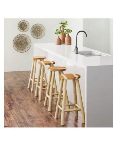 Tabouret de bar mi-hauteur 67 cm en teck