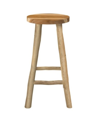 Tabouret de bar mi-hauteur 67 cm en teck