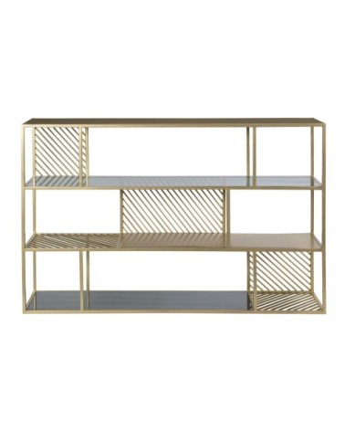 Etagère 3 niveaux en métal et verre