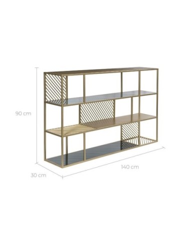 Etagère 3 niveaux en métal et verre