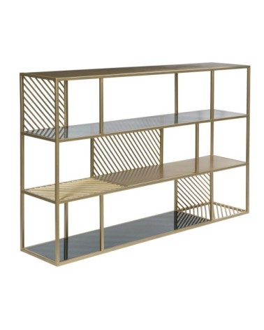 Etagère 3 niveaux en métal et verre