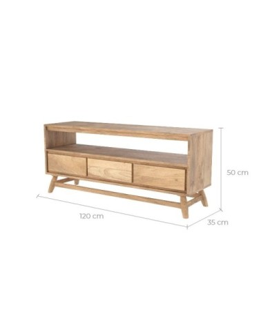 Meuble TV en bois de manguier 120 cm
