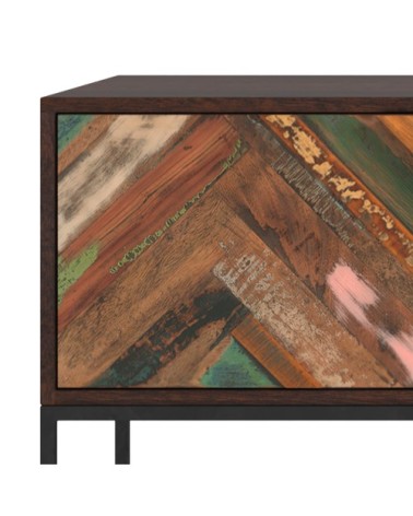 Meuble TV en bois d'acacia et bois recyclé 145 cm