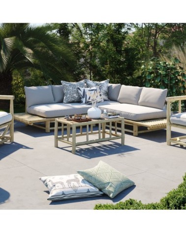 Table basse de jardin rectangulaire en teck