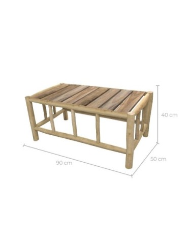 Table basse de jardin rectangulaire en teck