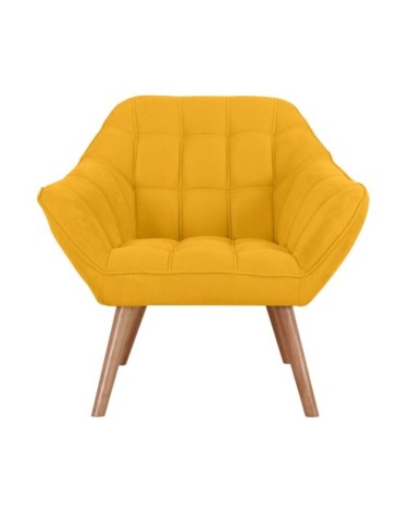 Fauteuil en tissu jaune avec accoudoirs