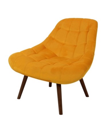 Fauteuil en velours jaune