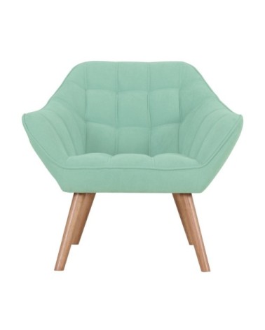 Fauteuil en tissu vert d'eau avec accoudoirs