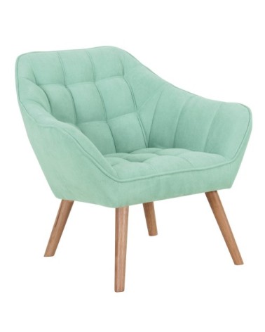 Fauteuil en tissu vert d'eau avec accoudoirs