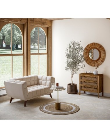 Table d'appoint ronde en bois de manguier et résine  D45 cm