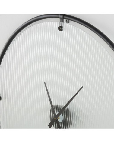 Horloge en verre et métal noir D91