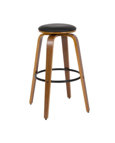 Tabouret de bar 78 cm en cuir synthétique noir (lot de 2)