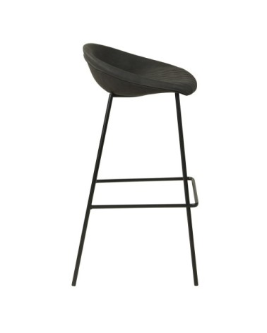 Chaise de bar 75cm en PU gris foncé (lot de 2)