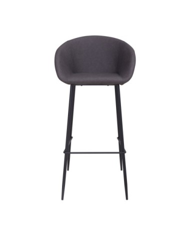 Chaise de bar 75cm en cuir synthétique gris foncé (lot de 2)