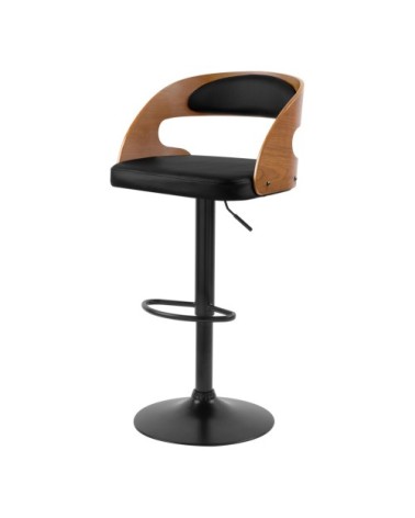 Chaise de bar réglable 62/84 cm en cuir synthétique noir