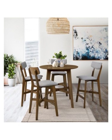 Chaise de bar mi-hauteur 68 cm tissu gris foncé (lot de 2)