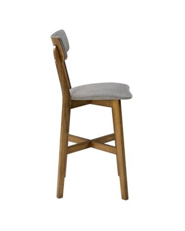 Chaise de bar mi-hauteur 68 cm tissu gris foncé (lot de 2)