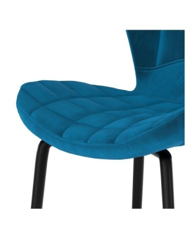 Chaise de bar 75 cm en velours bleu (lot de 2)