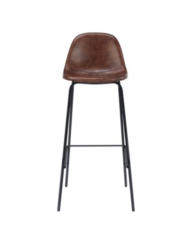 Chaise de bar 75 cm en cuir synthétique marron (lot de 2)